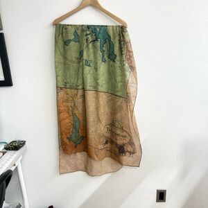 Mc Govern and Co Yellowstone park Vintage Map Print Scarf